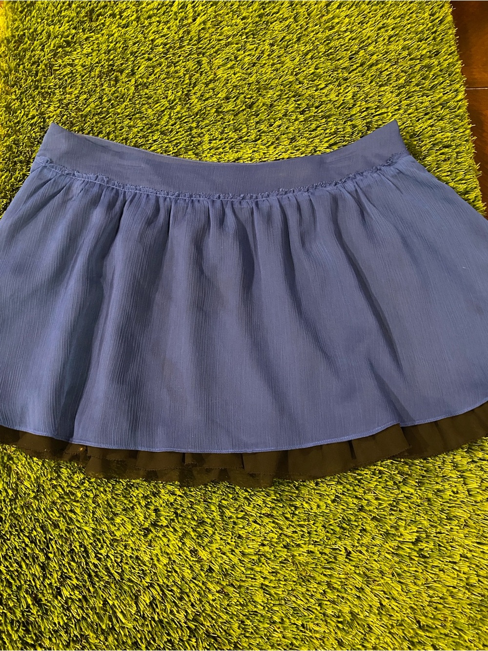 Express Women’s Blue Solid Mini Skirt Size 8, Pleated, Lined Zip Closure